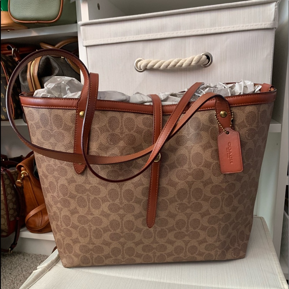 Coach Coated Canvas Market Tote - Signature Print